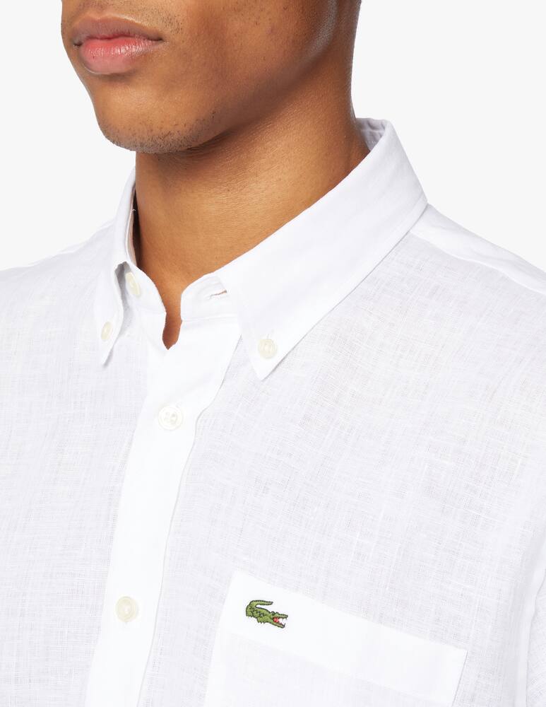 rinascente Lacoste Camicia manica lunga lino regular - bianco
