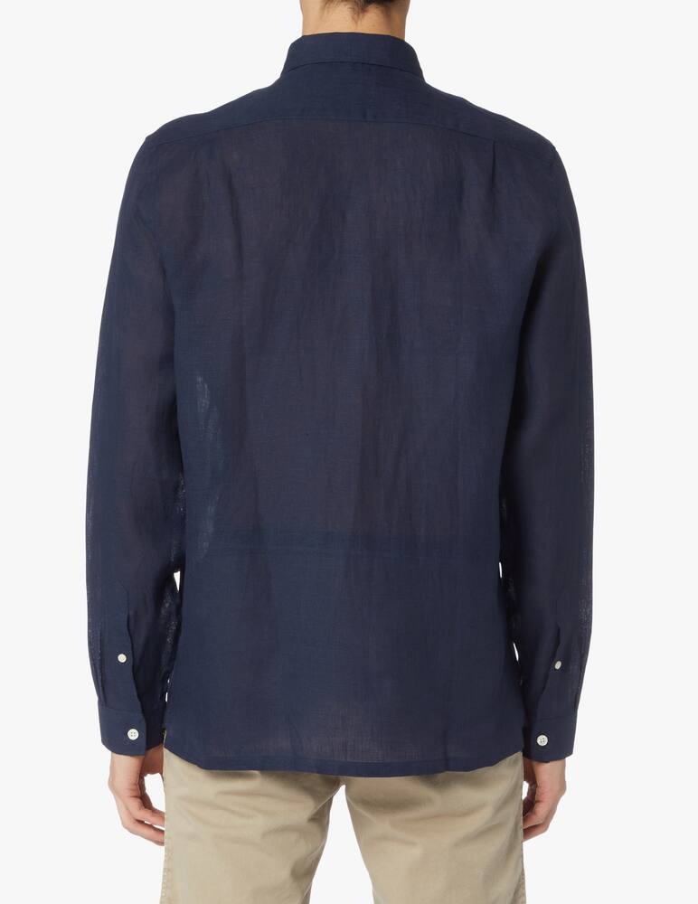 rinascente Lacoste Camicia manica lunga lino regular - blu