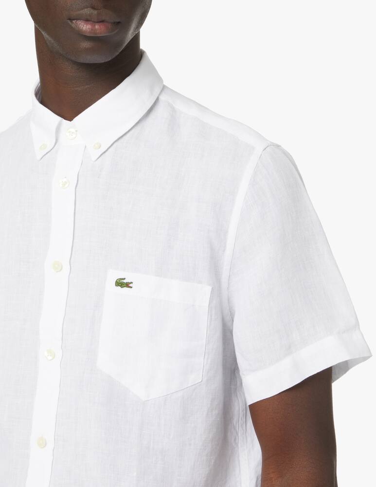rinascente Lacoste Camicia manica corta reg in lino - bianco
