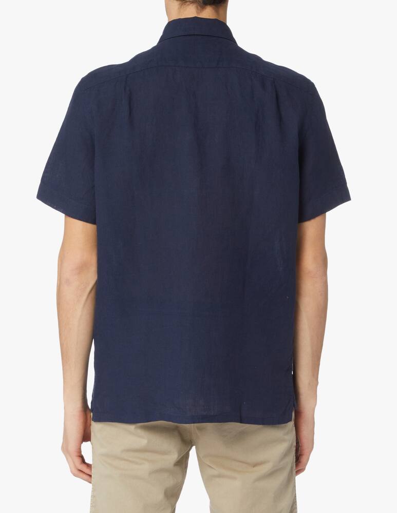 rinascente Lacoste Camicia manica corta reg in lino - blu