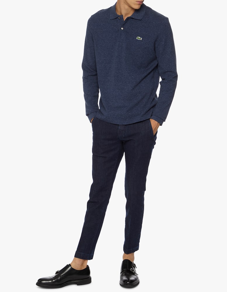 rinascente Lacoste Long sleeved polo shirt in petite piquè chite