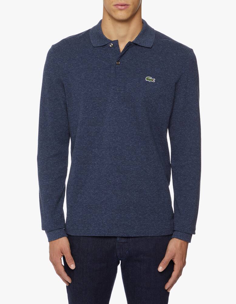 rinascente Lacoste Long sleeved polo shirt in petite piquè chite