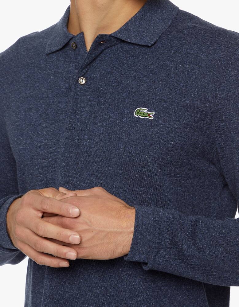 rinascente Lacoste Long sleeved polo shirt in petite piquè chite