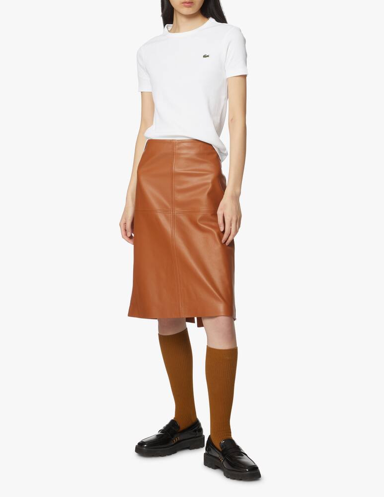 rinascente Lacoste T-shirt girocollo a costine in cotone - bianco