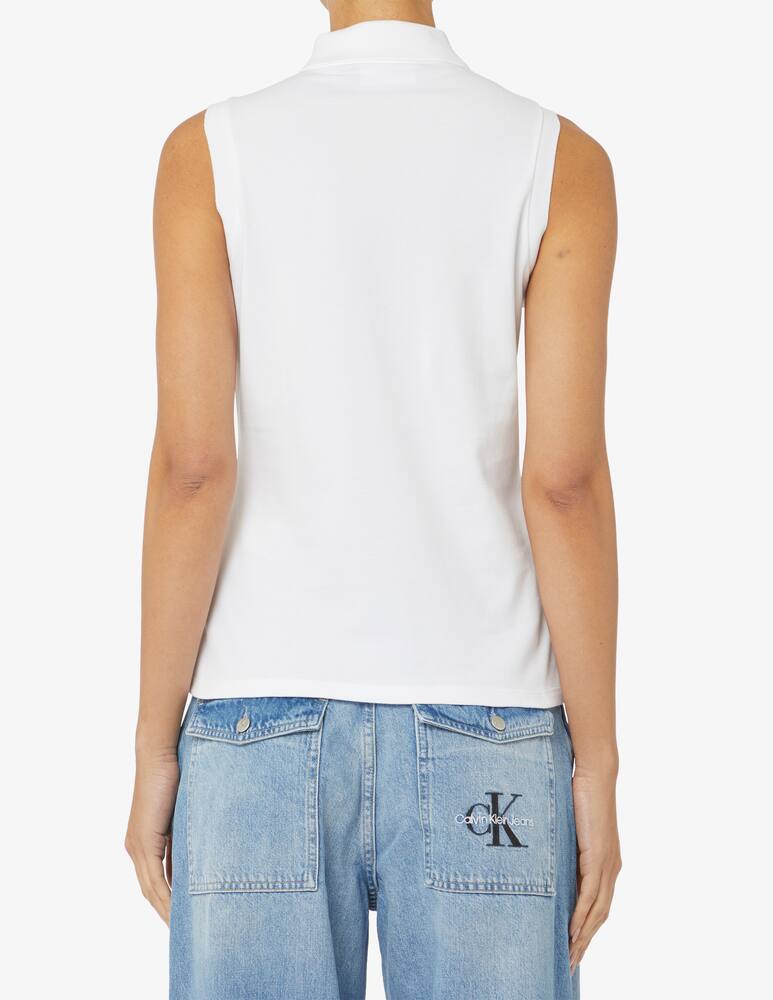 rinascente Lacoste Polo senza manica 4 bottoni - Bianco