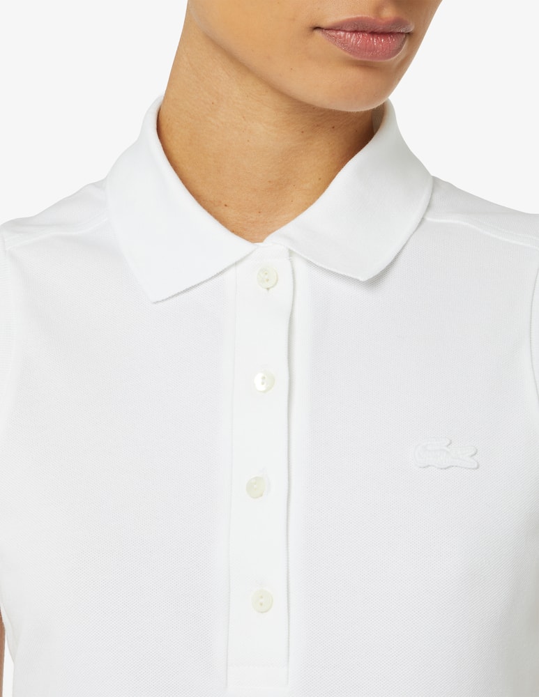rinascente Lacoste Polo senza manica 4 bottoni - Bianco