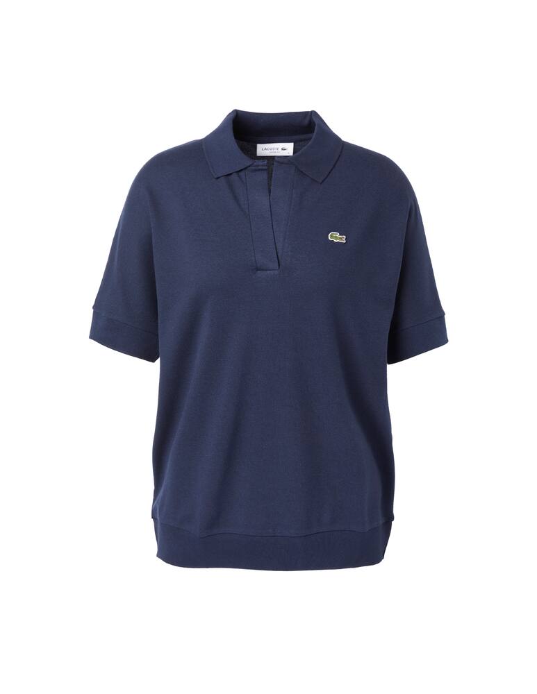 Lacoste Cotton blend polo shirt without buttons - blue - picture 5 Lacoste Cotton blend polo shirt without buttons - blue - picture 5