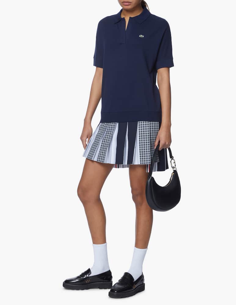 Lacoste Cotton blend polo shirt without buttons - blue - picture 2 Lacoste Cotton blend polo shirt without buttons - blue - picture 2