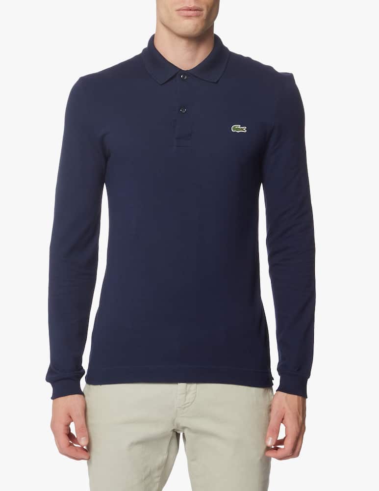 Lacoste Slim fit long sleeve polo shirt - Blue - picture 4 Lacoste Slim fit long sleeve polo shirt - Blue - picture 4