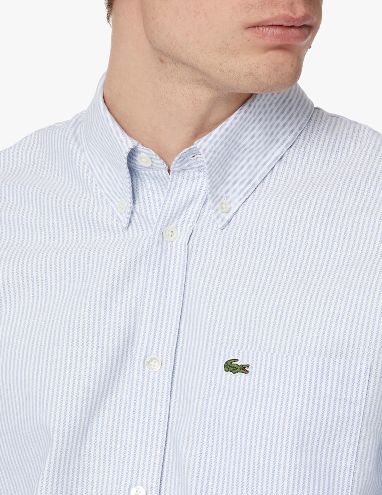 rinascente Lacoste Camicia manica lunga reg striped albini - azzurro