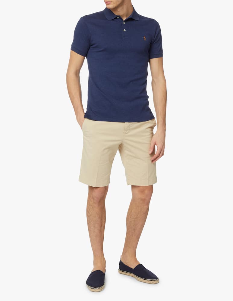 rinascente Polo Ralph Lauren Pima cotton slim fit polo shirt - blue