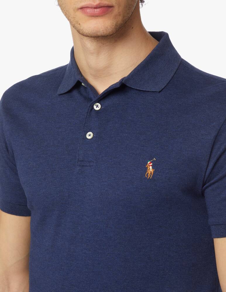 rinascente Polo Ralph Lauren Pima cotton slim fit polo shirt - blue