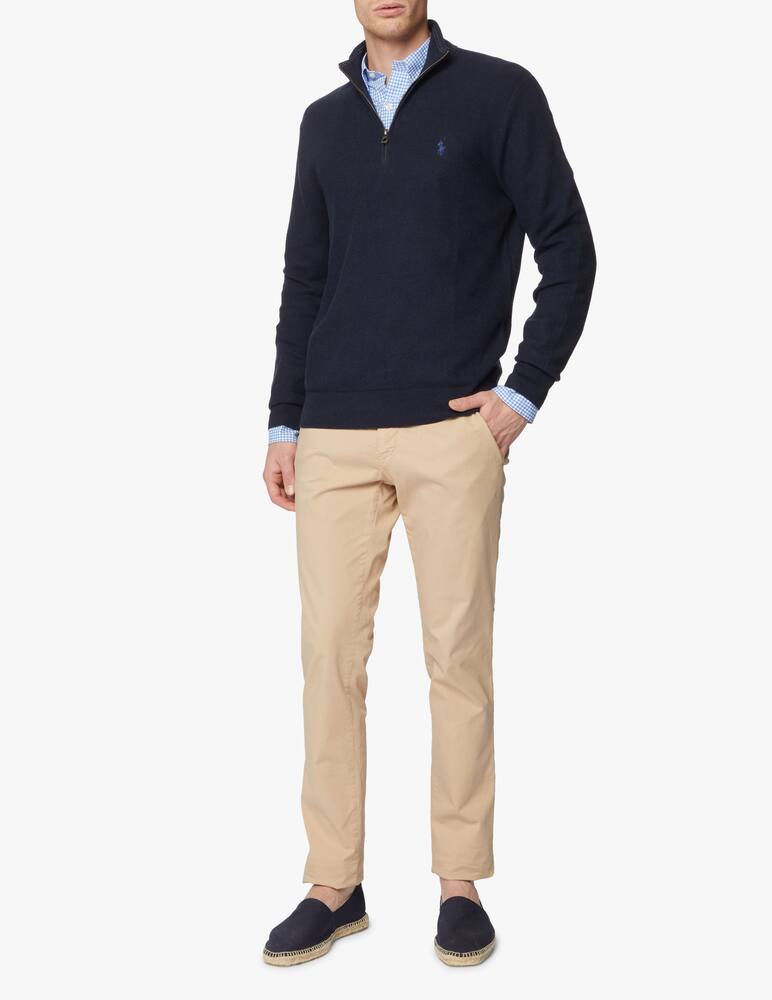 rinascente Polo Ralph Lauren Maglia mezza zip in cotone pima nido d'ape - Blu