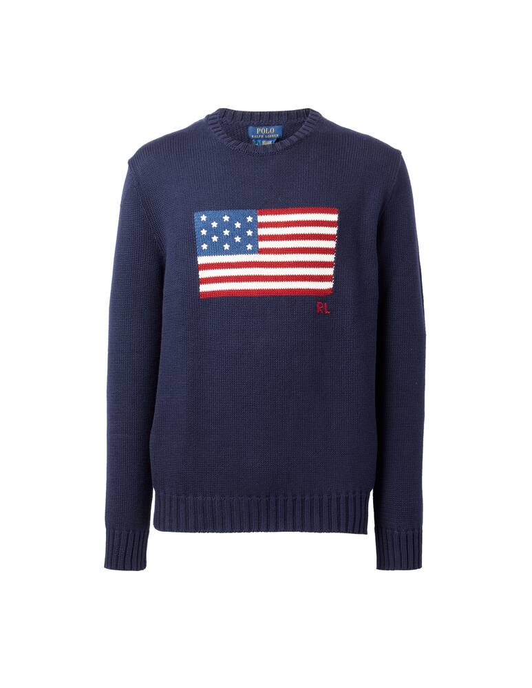 rinascente Polo Ralph Lauren Maglia girocollo flag cotone blu 