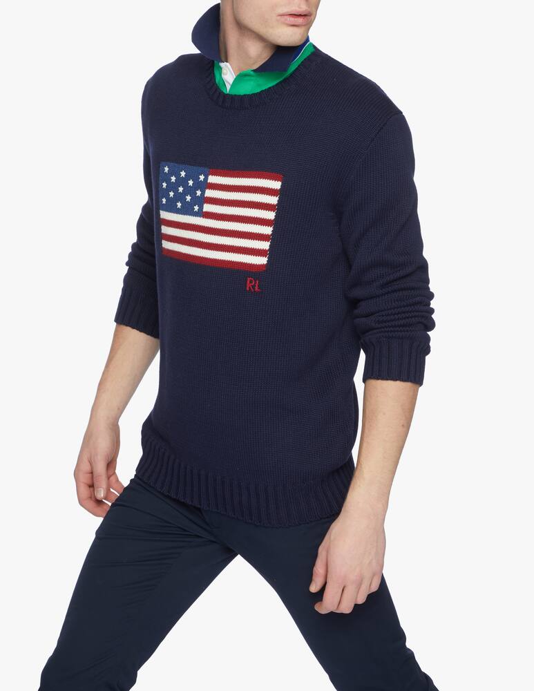 rinascente Polo Ralph Lauren Maglia girocollo flag cotone blu 