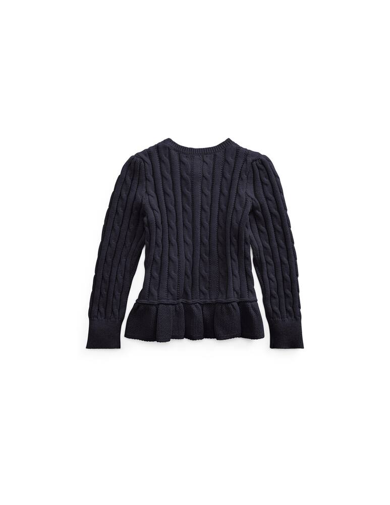 rinascente Polo Ralph Lauren Cable cotton peplum cardigan