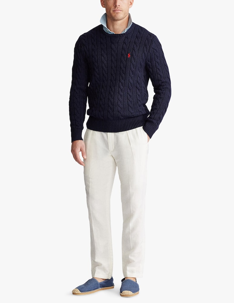 Polo Ralph Lauren Crewneck cotton cable - blue - picture 2 Polo Ralph Lauren Crewneck cotton cable - blue - picture 2