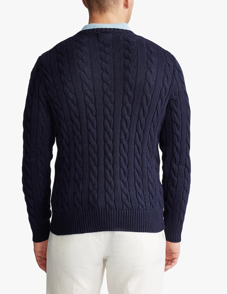 Polo Ralph Lauren Crewneck cotton cable - blue - picture 3 Polo Ralph Lauren Crewneck cotton cable - blue - picture 3