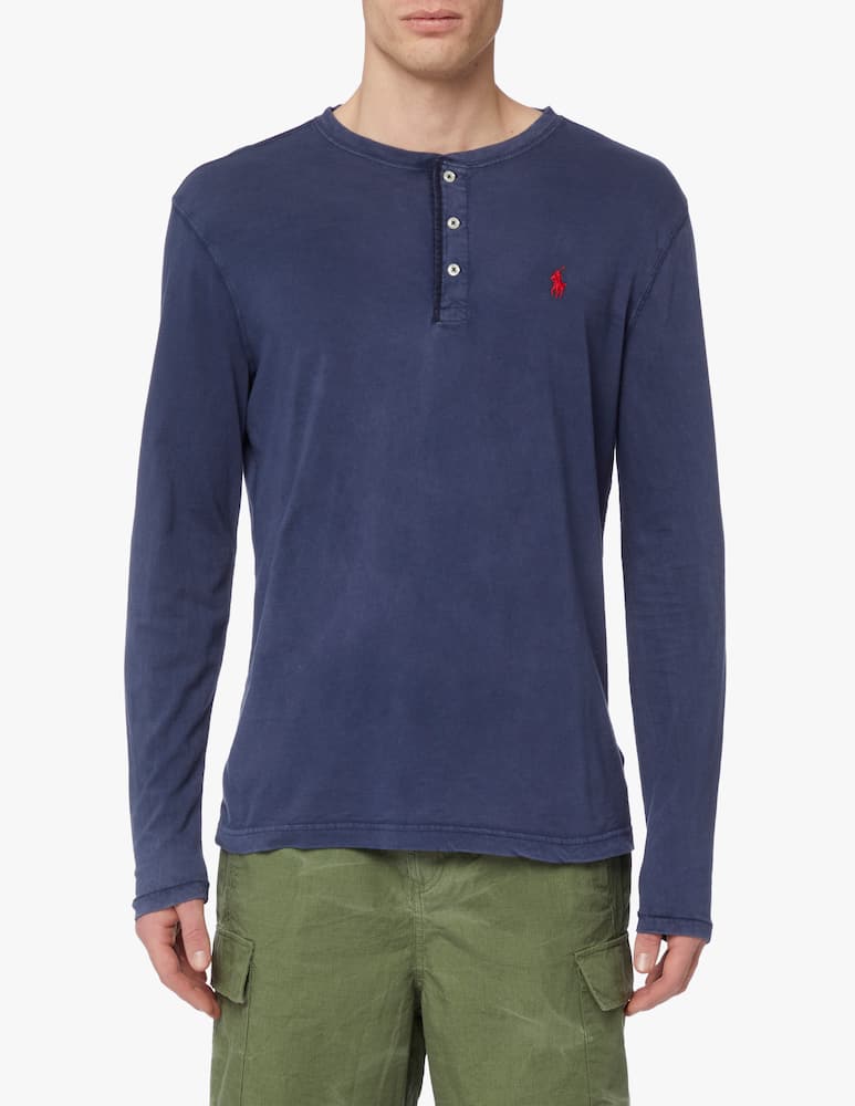 Polo Ralph Lauren Maglietta manica lunga serafino - blu - immagine 1 Polo Ralph Lauren Maglietta manica lunga serafino - blu - immagine 1
