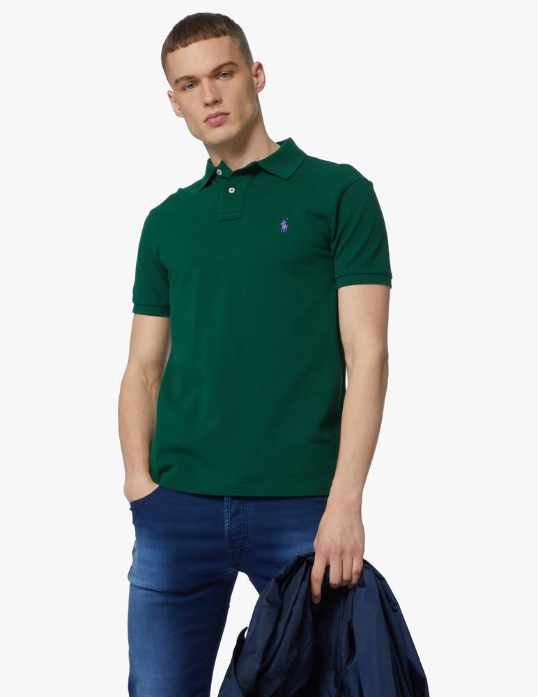 rinascente Polo Ralph Lauren Basic mesh slim short sleeve polo - Green