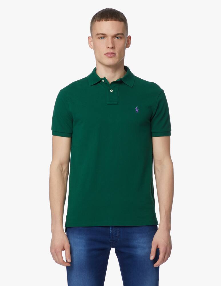 rinascente Polo Ralph Lauren Basic mesh slim short sleeve polo - Green