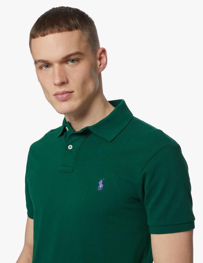 rinascente Polo Ralph Lauren Basic mesh slim short sleeve polo - Green