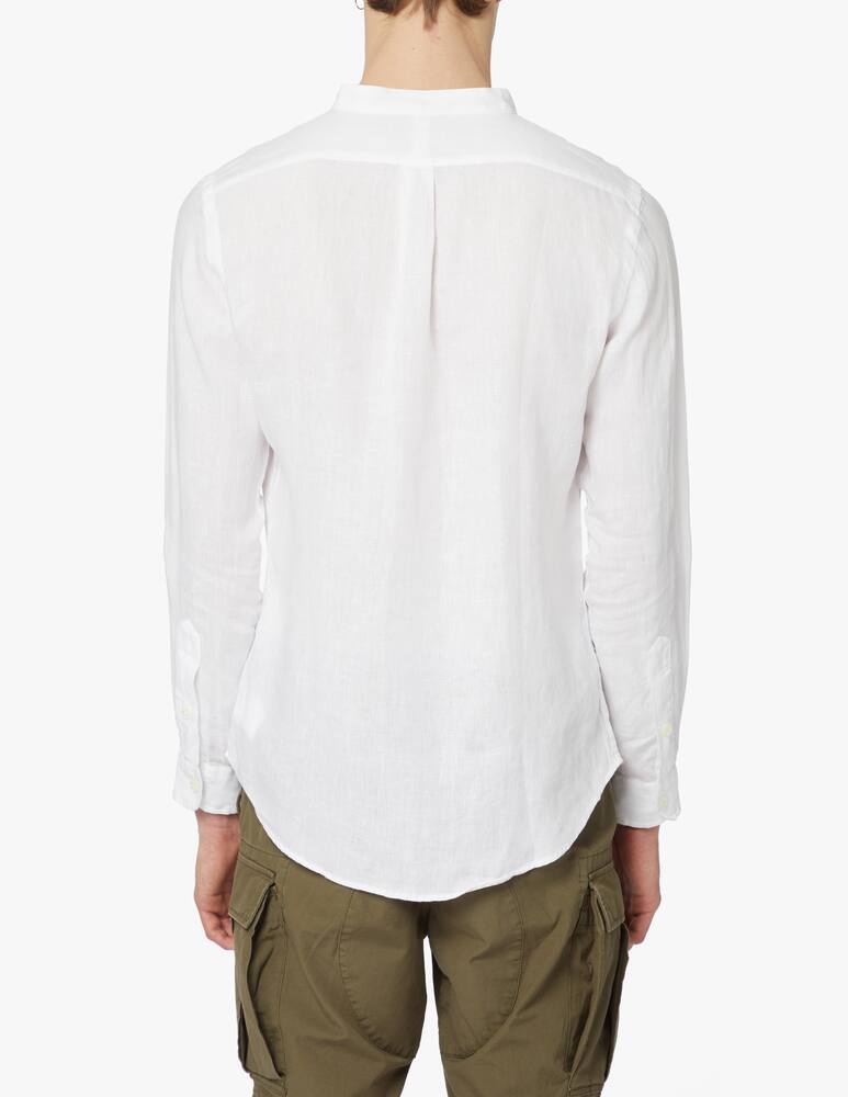 rinascente Polo Ralph Lauren Camicia con collo corano in lino slim fit - bianco