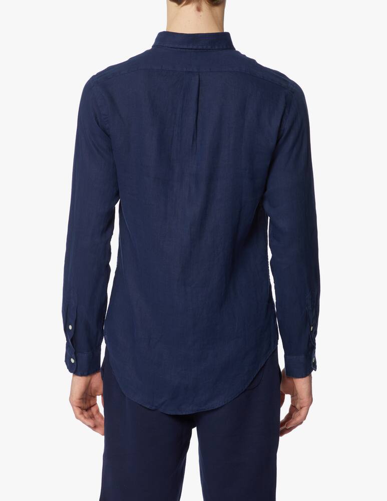 rinascente Polo Ralph Lauren Linen slim fit botton down shirt - blue