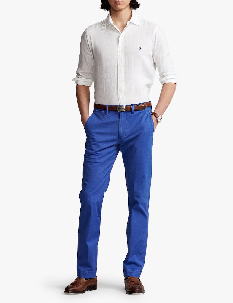 rinascente Polo Ralph Lauren Camicia botton down slim fit in lino - bianco