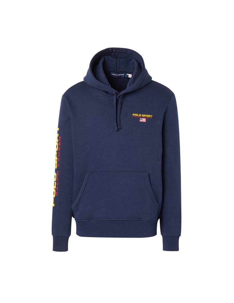 rinascente Polo Ralph Lauren Lettering sleeve hoodie - blue