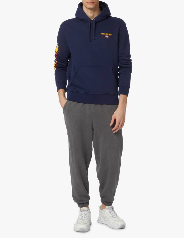 rinascente Polo Ralph Lauren Lettering sleeve hoodie - blue