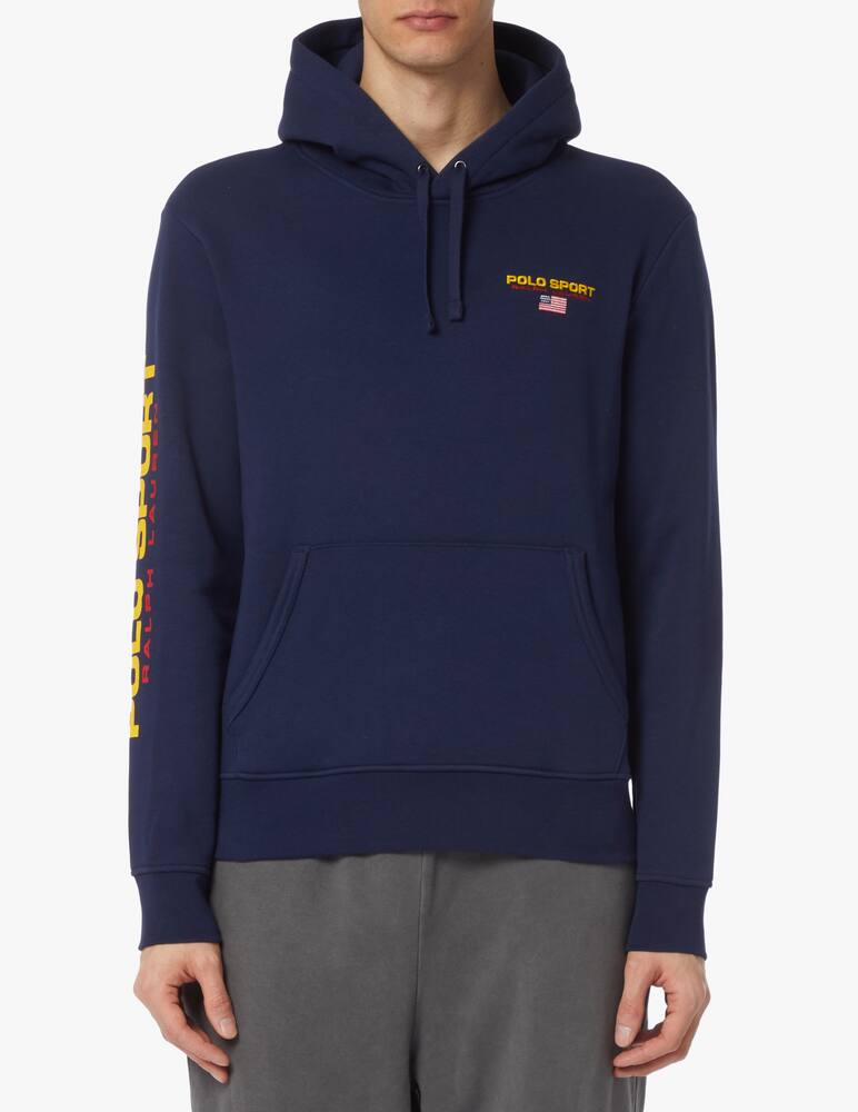 rinascente Polo Ralph Lauren Lettering sleeve hoodie - blue