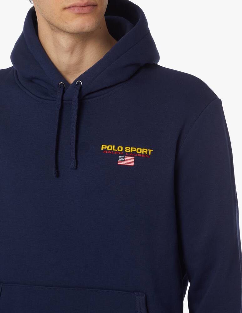 rinascente Polo Ralph Lauren Lettering sleeve hoodie - blue