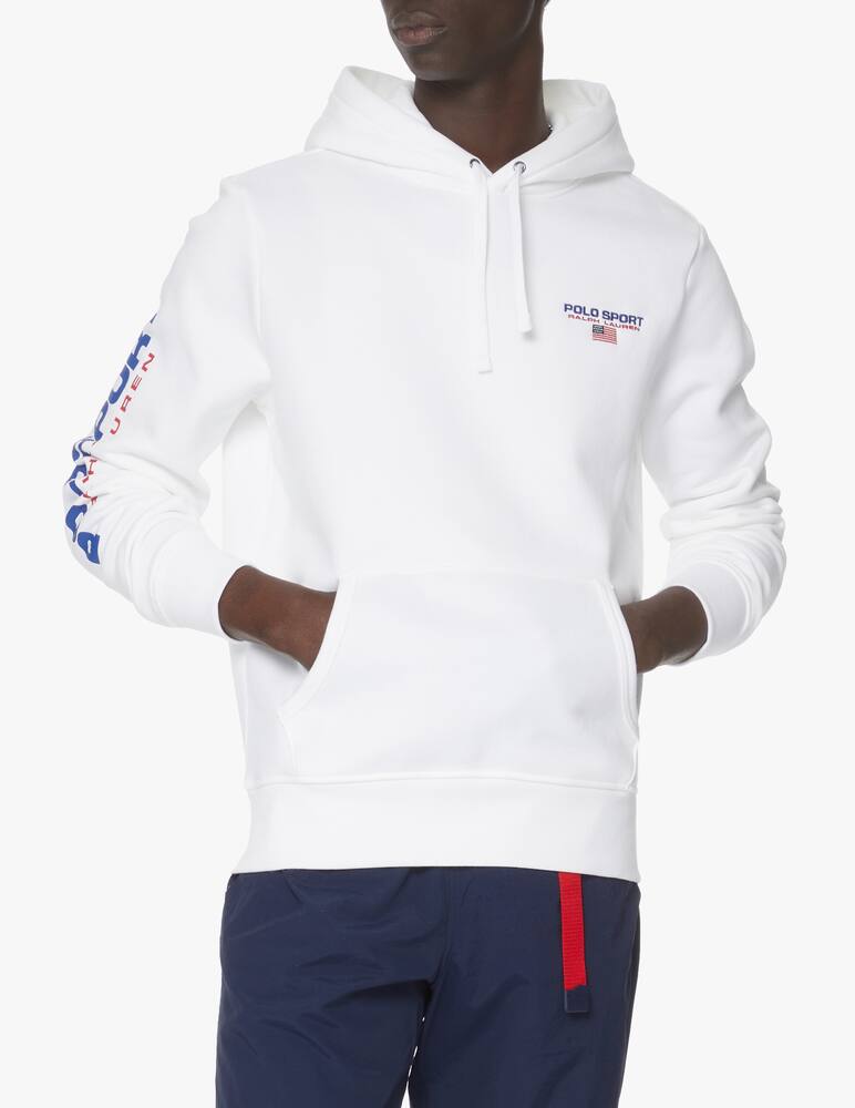 rinascente Polo Ralph Lauren Felpa con cappuccio canguro scritta manica - bianco