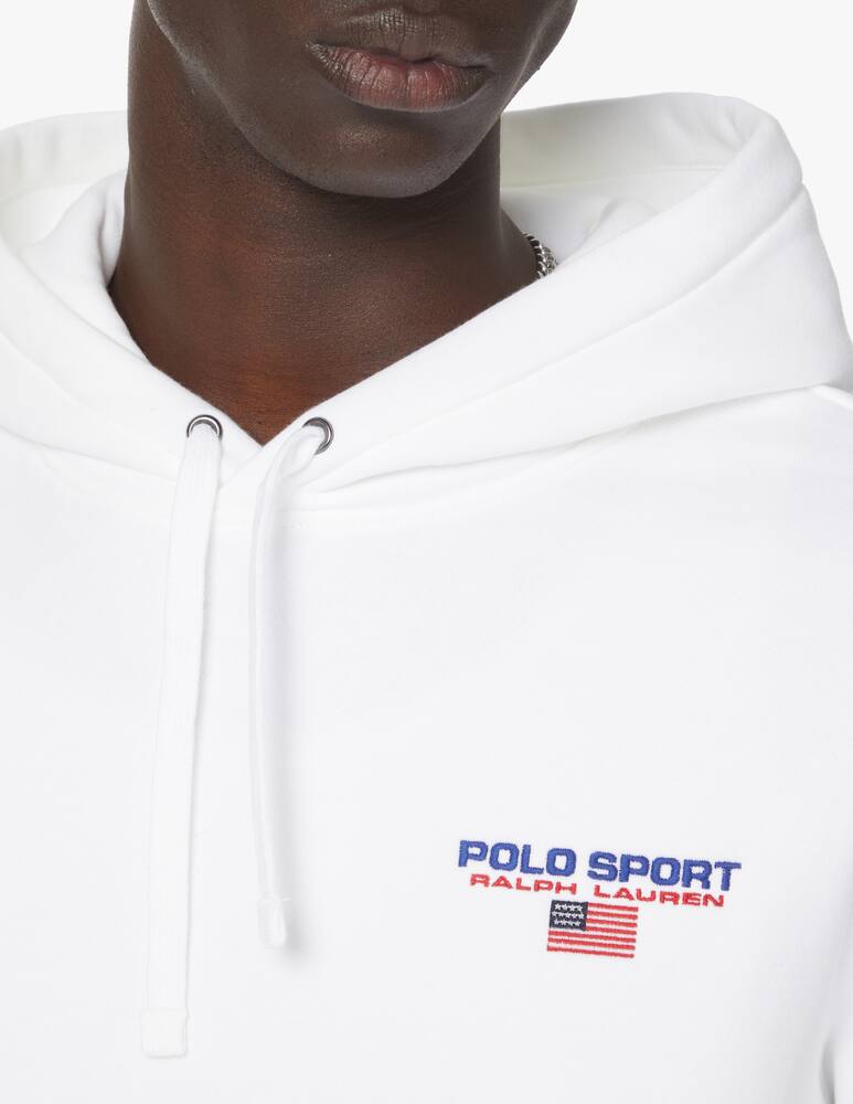rinascente Polo Ralph Lauren Felpa con cappuccio canguro scritta manica - bianco