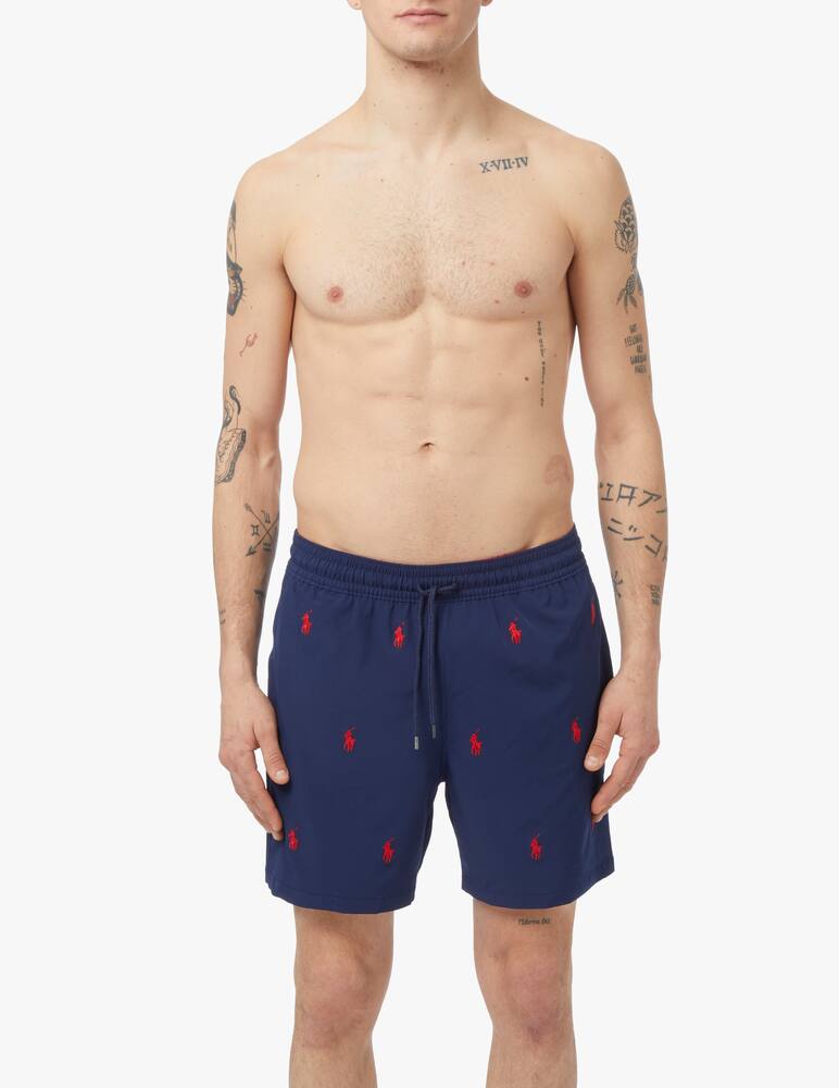 rinascente Polo Ralph Lauren Allover traveler swimshort - blue