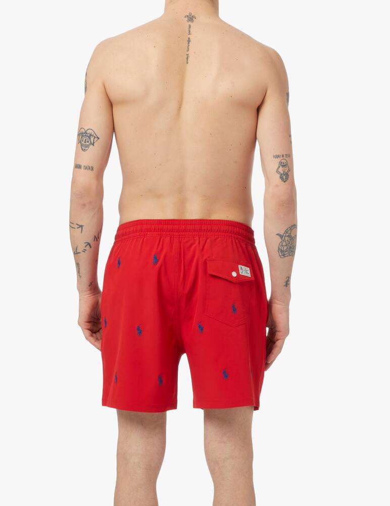 rinascente Polo Ralph Lauren Allover traveler swimshort - red
