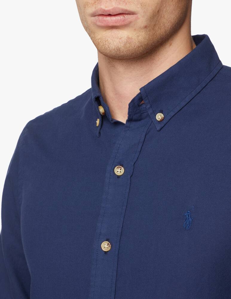 rinascente Polo Ralph Lauren Slim fit button shirt with texture - blue
