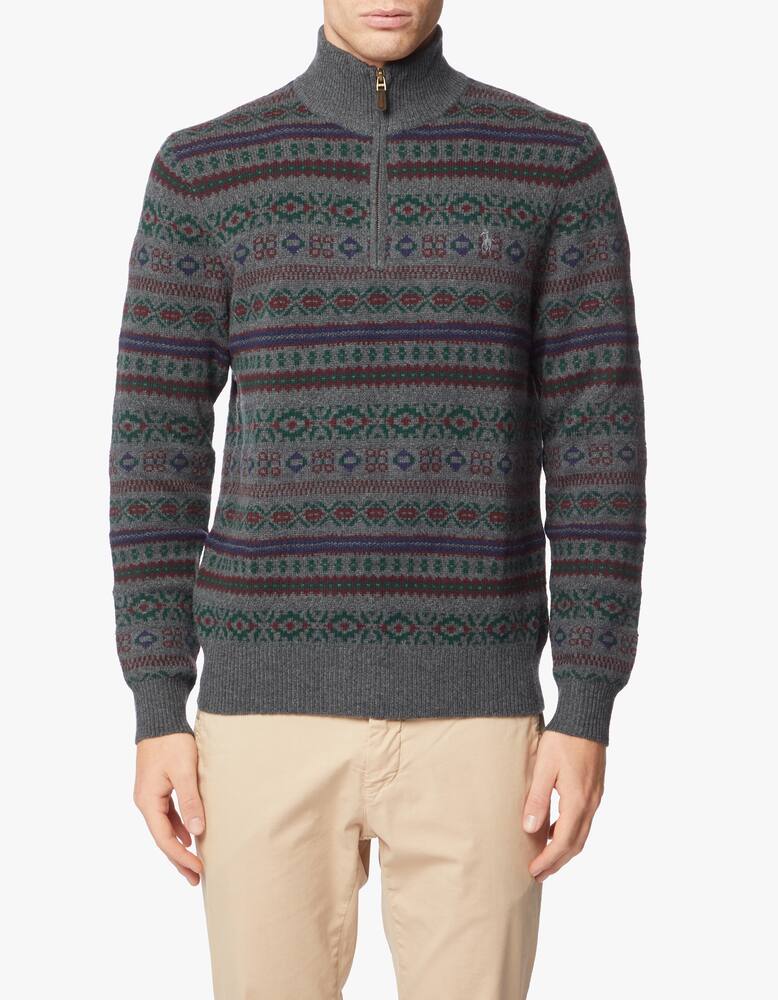 rinascente Polo Ralph Lauren Wool cashmere fairisle half zip sweater