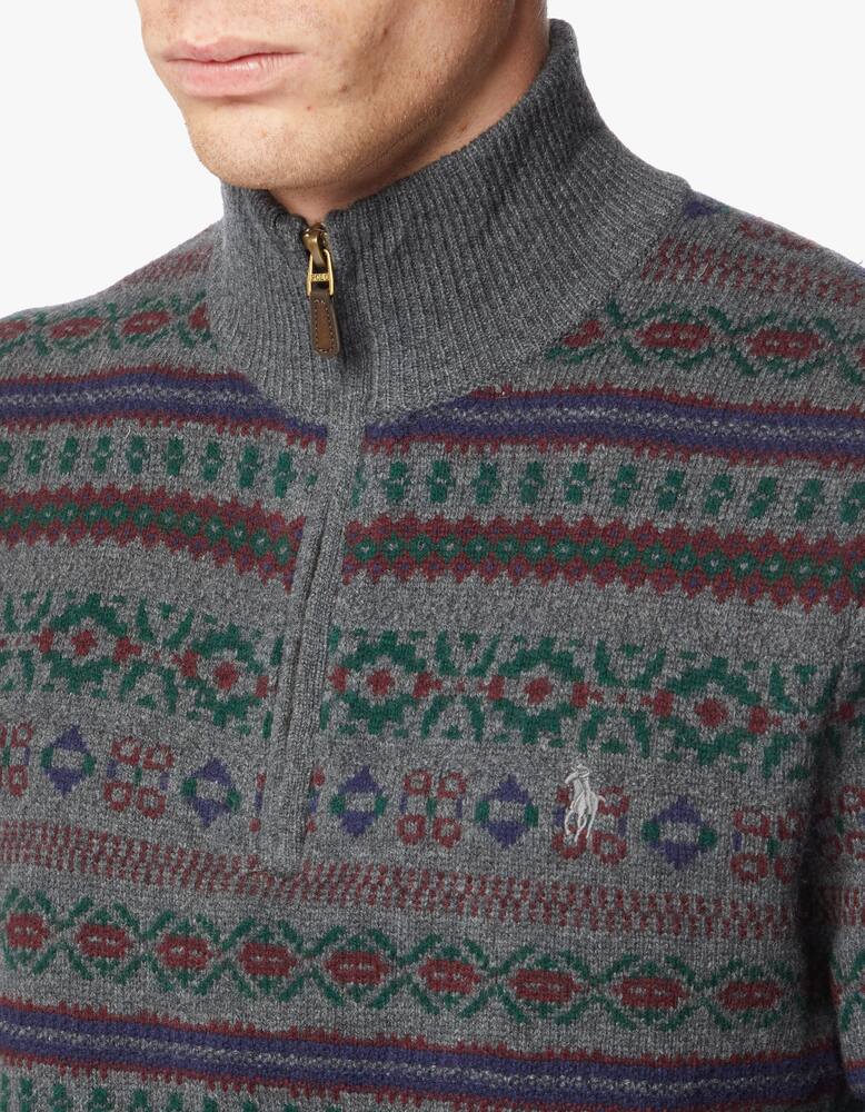 rinascente Polo Ralph Lauren Wool cashmere fairisle half zip sweater