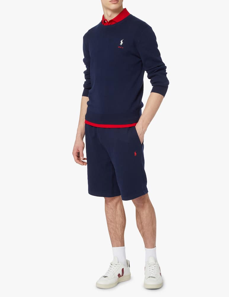 rinascente Polo Ralph Lauren Double logo roundneck sweater - blue