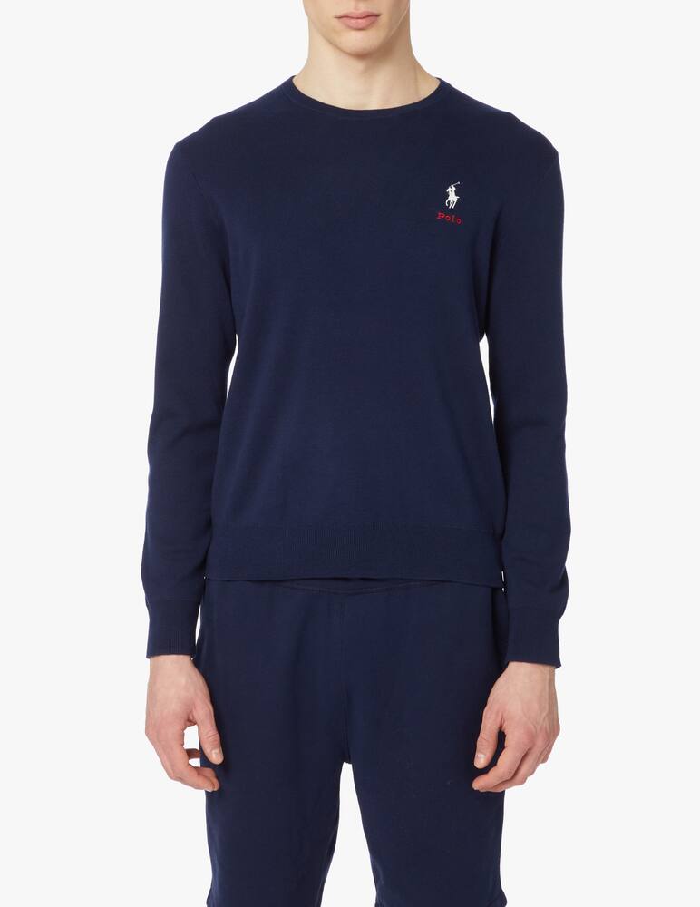 rinascente Polo Ralph Lauren Double logo roundneck sweater - blue