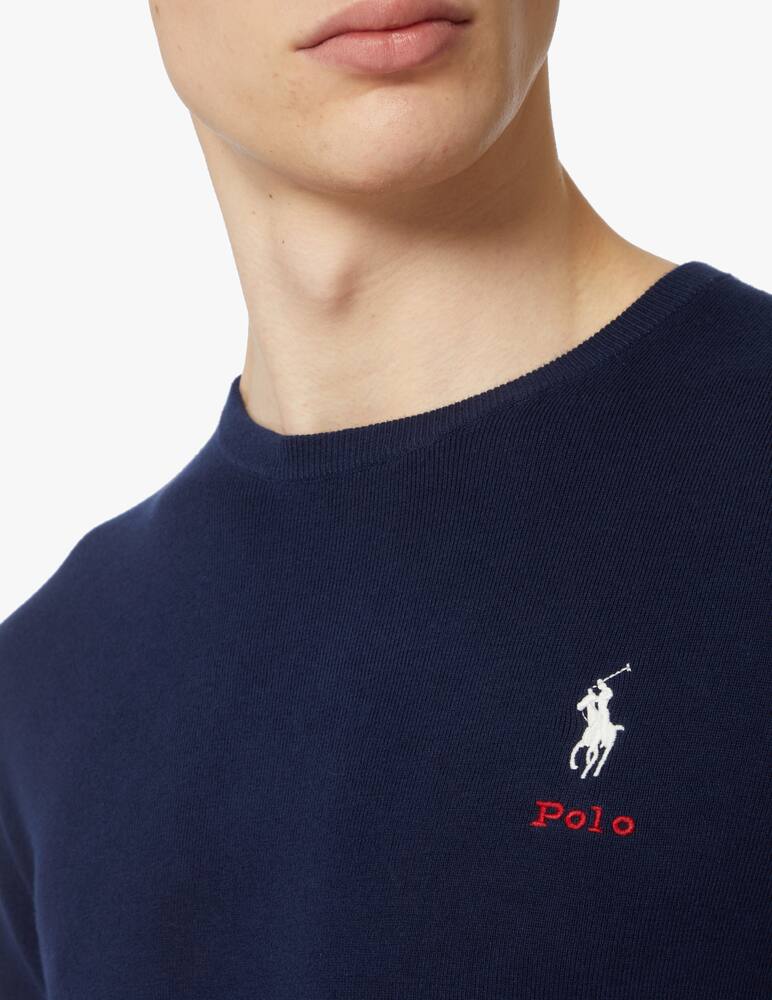 rinascente Polo Ralph Lauren Double logo roundneck sweater - blue