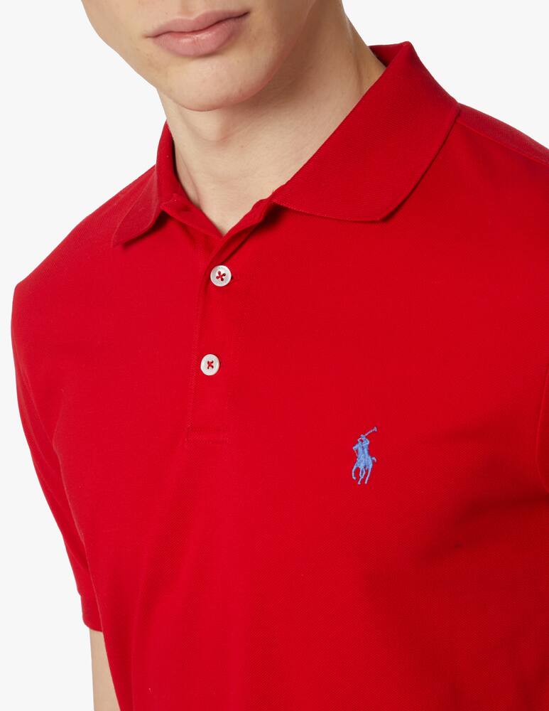 rinascente Polo Ralph Lauren Stretch slim fit poloshirt - red
