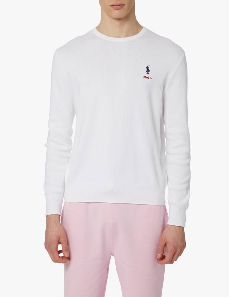 rinascente Polo Ralph Lauren Maglione girocollo doppio logo - bianco