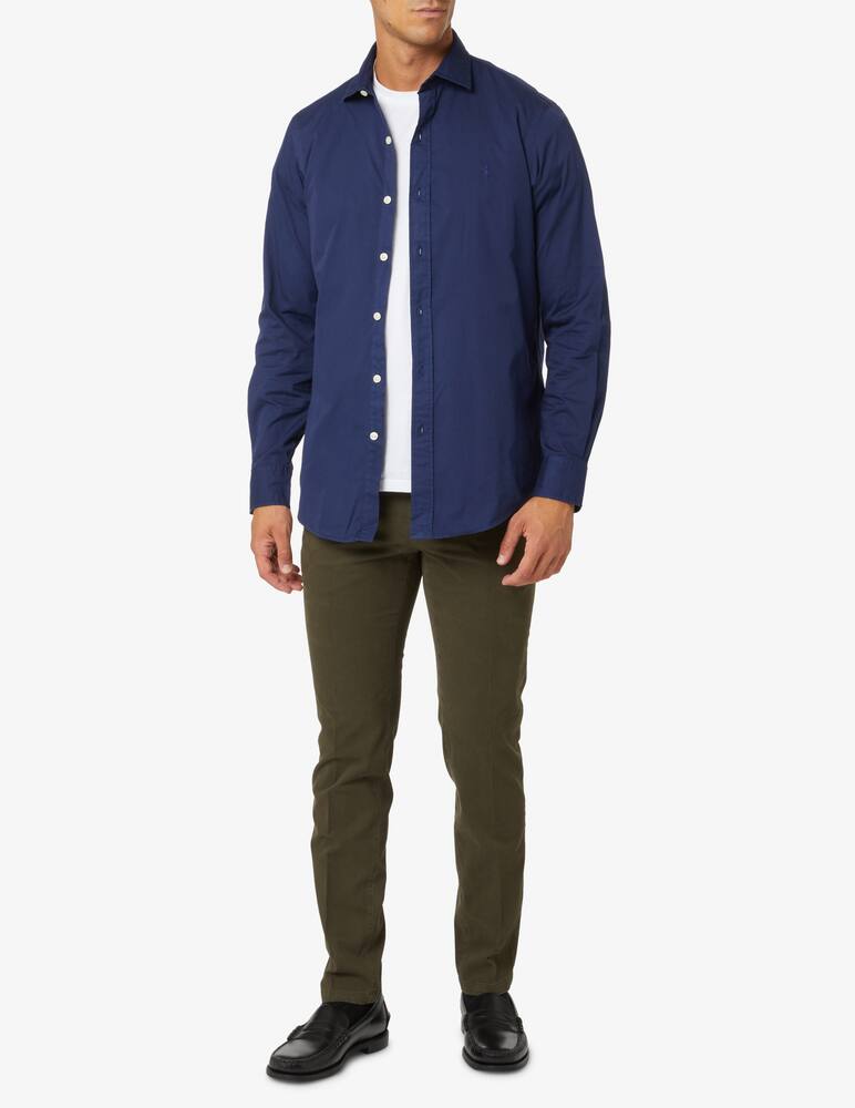 Polo Ralph Lauren Cust est in twill cotton shirt - Blue - picture 2 Polo Ralph Lauren Cust est in twill cotton shirt - Blue - picture 2