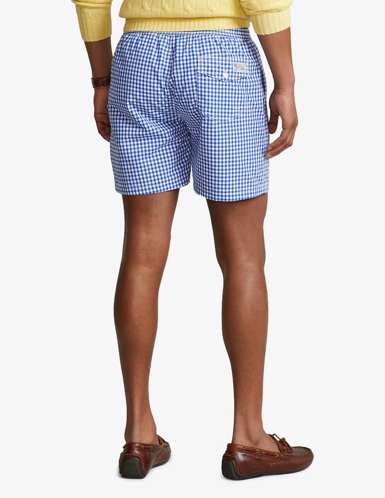 rinascente Polo Ralph Lauren Traveler vichy swimshort - blue