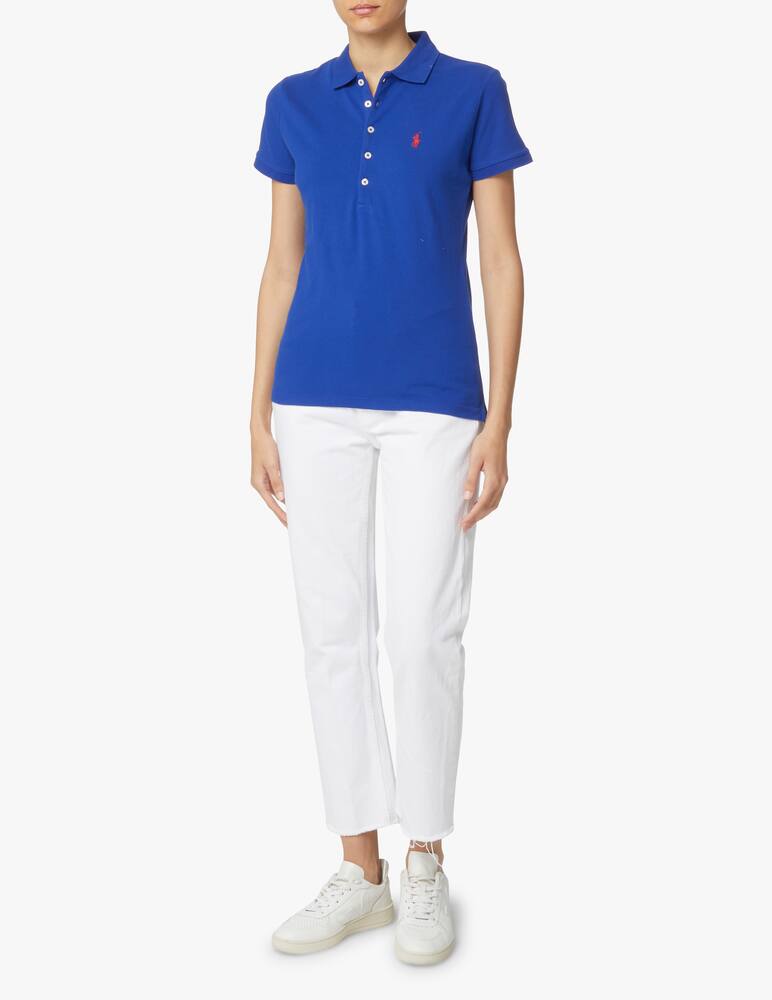 rinascente Polo Ralph Lauren Julie slim-fit short sleeve-polo shirt - blue