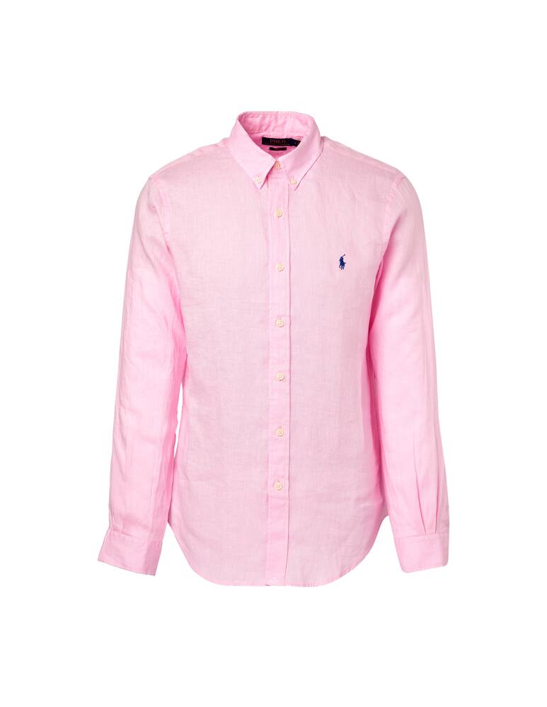 rinascente Polo Ralph Lauren Linen slim fit botton down shirt - pink