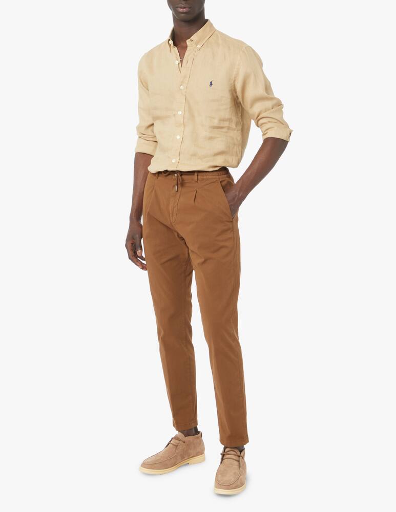 rinascente Polo Ralph Lauren Camicia botton down slim fit in lino - beige